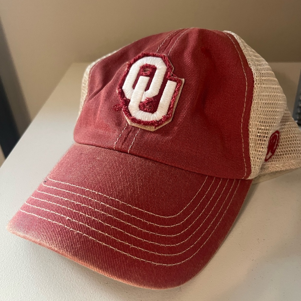 Red and White OU Baseball Cap